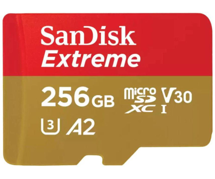 Karta pamięci Sandisk 256GB microSDXC Extreme 190MB/s A2 C10 V30 UHS-I U3